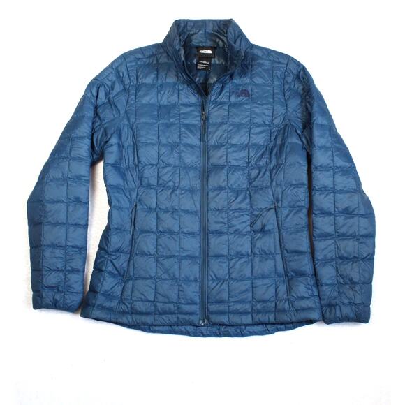 The North Face ThermoBall Jacket Womens Size Medium Blue Packable Lightweight - Picture 1 of 6